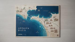 Coastal map tile of the Antalya bays and resort beaches