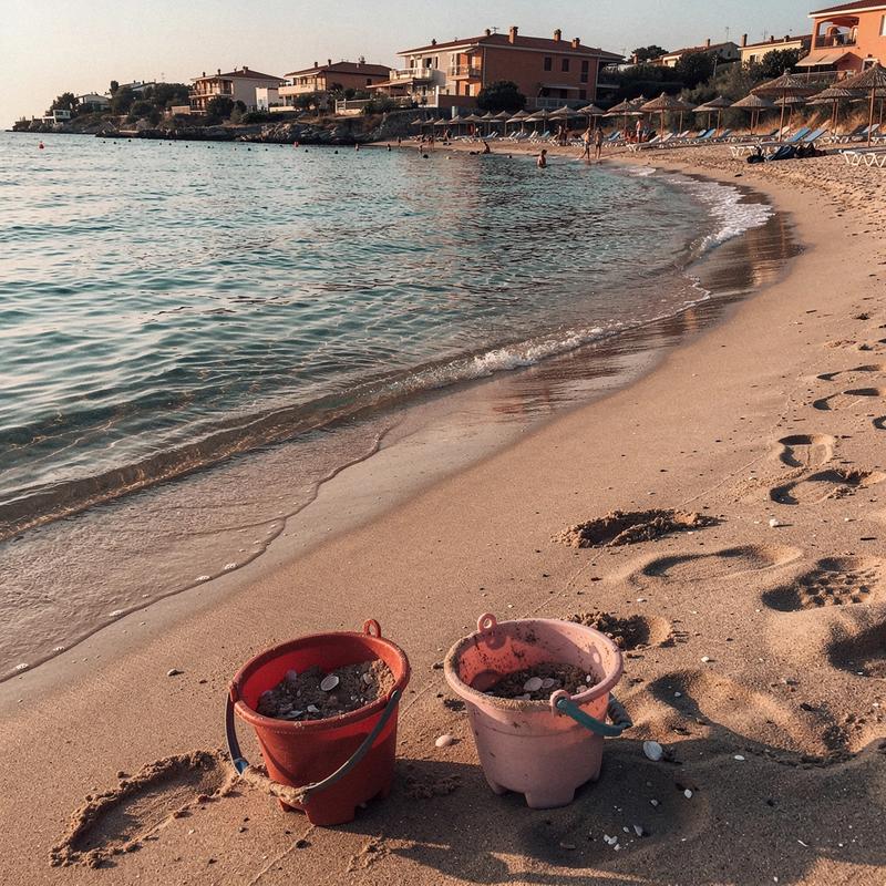 Shallow Red Sea water at a family beach in the shoulder season